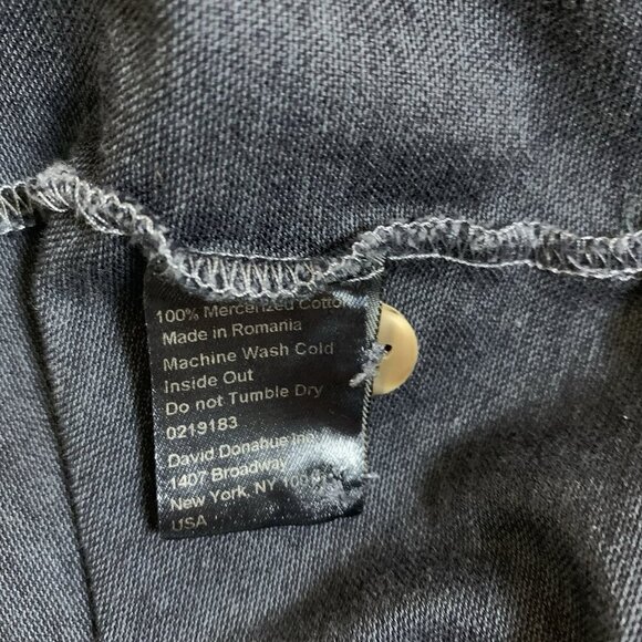 David Donahue Navy Button Front Shirt Classic Fit Long Sleeve Medium - Picture 4 of 4